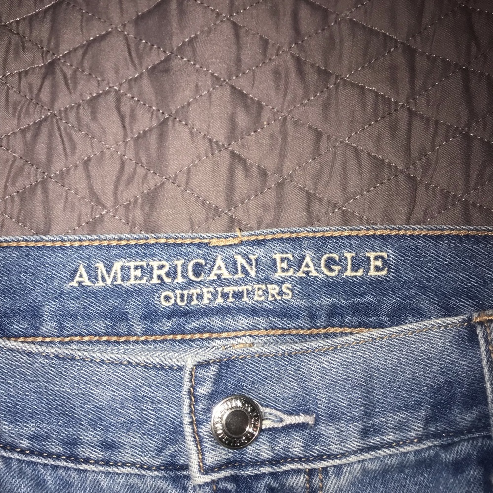 Light blue distressed mom jeans